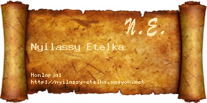 Nyilassy Etelka névjegykártya